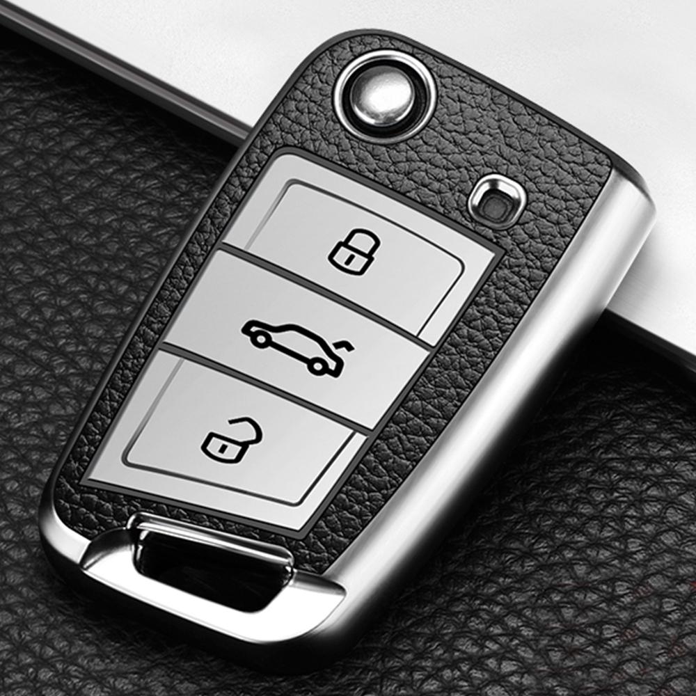 TPU Leather Auto Car Key Case Folding Remote Shell Fob Cover for Volkswagen VW MK7 GTI 7 Golf 7 Golf R Skoda Octavia A7 SEAT