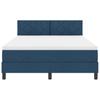 Box Spring Bed with Headboard Blue 160 X 200 Cm Fabric