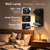 LED Wall Lamp with Wireless and USB Dual Charging Ports for Bedroom and Hotel Reading