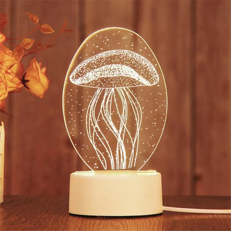 USB Acrylic LED Night Gift for girl friend Lamp for Bedroom Christmas Gift Home Decoration Mom night Bed light