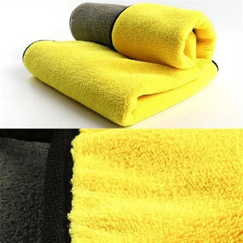 3/10/40Pcs Microfiber Car Cleaning Towel Thicken Soft Drying Cloth Car Body Washing Towels Double Layer Clean Rags Detailing