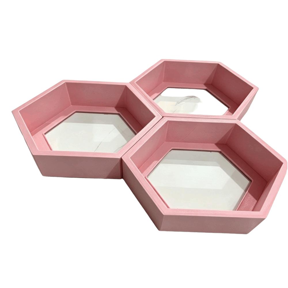 3PCS Nordic Style Hexagonal Suspended Storage Rack Hexagonal Floating Shelves Home Decor