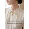 Xiangying Women's New Chinese Style Jacquard Stand Collar Long Sleeve Shirt