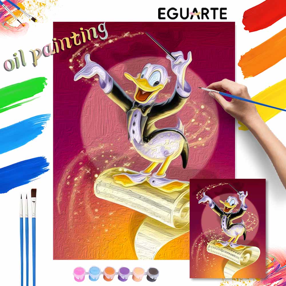 Disney Donald Duck digital oil painting art kit DIY handmade home decoration gift