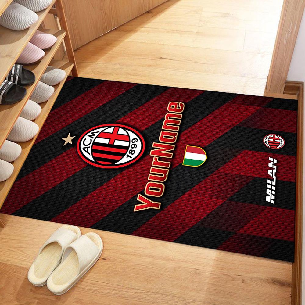 Ac Milan Customized Name Area Rug Suitable for Balcony Entryway Outdoor Dormitory Antislip Carpet Office home decor Spiritual Gift