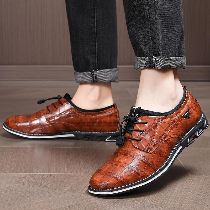 

2025 hot-selling men s shoes casual shoes custom business leather shoes one-pedal loafers formal leather shoes men s 50 коричневый