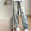 American Retro Old Ripped Versatile Street Jeans Men's Casual Vintage Wind Loose Straight Long Pants