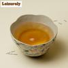 Hand-painted Spring Branch Teacup Handmade Tea Bowl Sample Tea Cup Tea-tasting Meditation Cup Chazhan Master Cups Drinkware