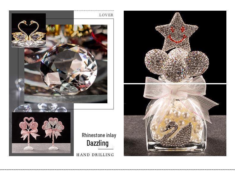 Crystal Swan Car Air Freshener - Deluxe Interior Ornament Set for Women