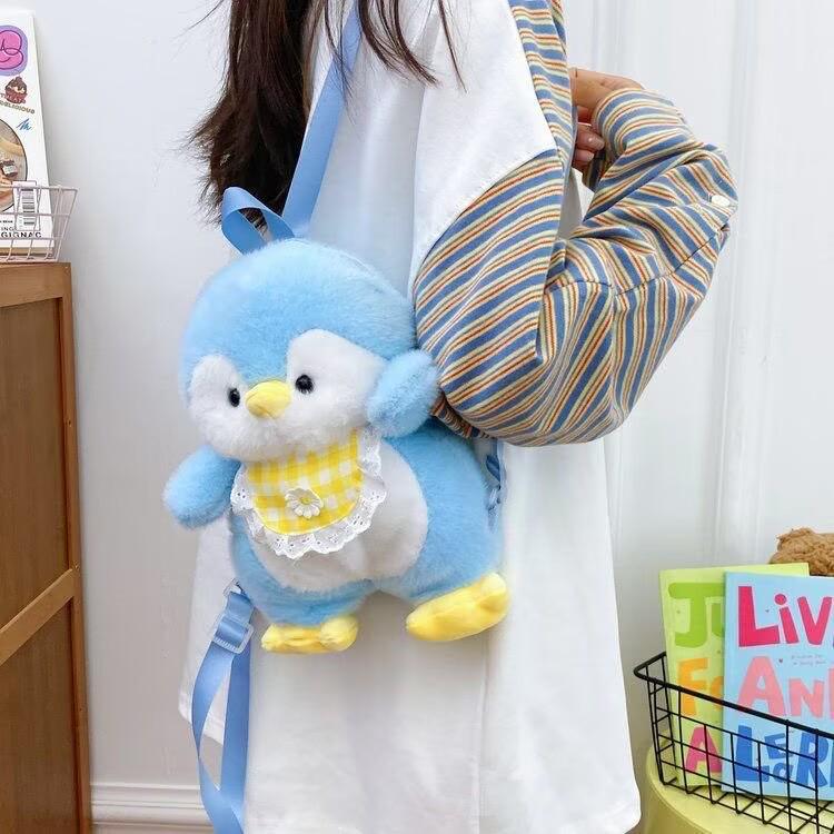New Cute Cartoon Penguin Plush Backpack for Boys and Girls - Small Toy and Gift