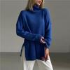 Autumn Winter Women Loose Knit Sweater High Neck Warm Comfortable