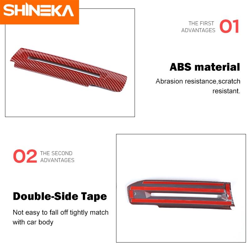 SHINEKA Auto Carbon Fiber Interiér Dveře Dekorace loketní opěrky Krycí samolepky pro Ford Mustang 2015 2016 2017 2018 Auto