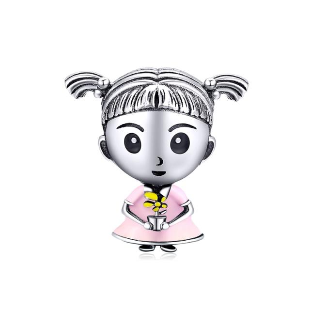 Couple Little Girls Boys 925 Sterling Silver Pineapple Food Avocado Beads Charm Bracelet Silver 925 Jewelry