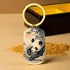 Panda Keychain Japanese Nature Relaxing Mountain Gift Box Stylish Key Japanese Zen Decor [XIOUDO] Ukiyo-e Design, Accessory, Scenery, Included,