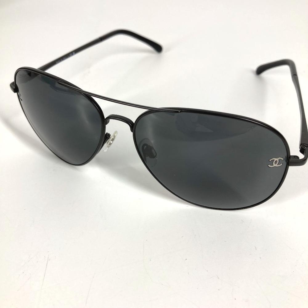 CHANEL 4189 T-Q Teardrop CC Mark logo Pilot shape eyewear sunglasses Black