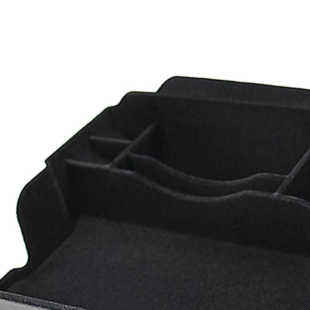 Car Center Console Organizer Tray Armrest Storage Box, Stowing Compartments, Auto Black