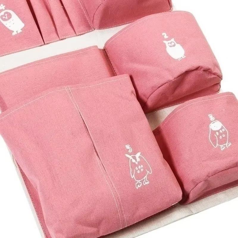 Fabric Waterproof Cotton and Linen Storage Hanging Bag Creative Hanging Multi-layer Dustproof Storage Bag Home Door StorageBags