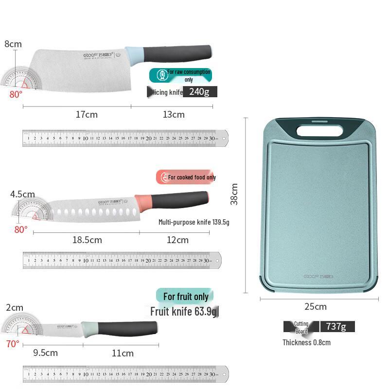 Clever Wife Stainless Steel Knife & Cutting Board Set