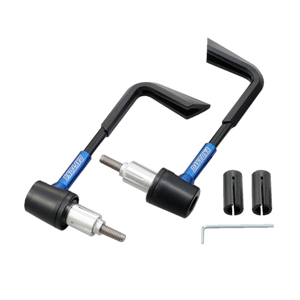 

Daytona Motorcycle Lever Universal Fit Handlebar Inner Diameters Left and Right 92450 Guards, (Fits 14-19mm), Set, Blue, синий
