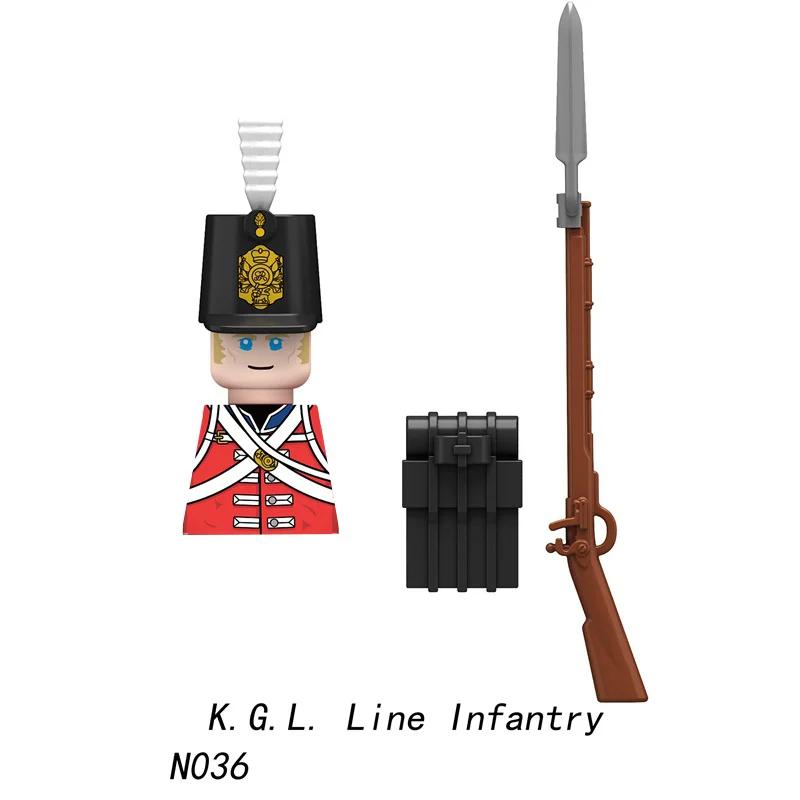 Napoleonic Wars Military Soldiers Building Blocks British France Prussia Cavalry Army Russian Infantry Figures Bricks Kids Toys