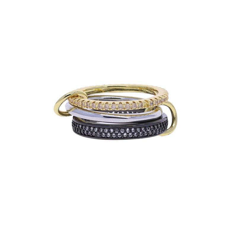 Stackable Zircon Rings Set High Quality Versatile Creative Womens Finger