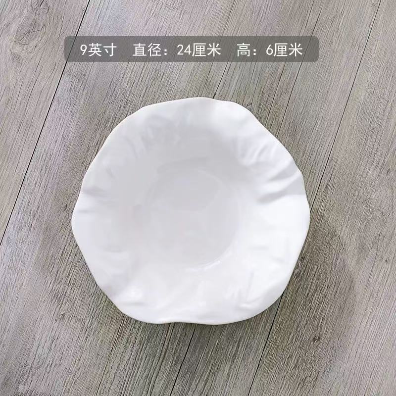 Creative Steak Dishes Ceramic Plate Stone Grain Pleated Porcelain Flat Plate Home Dinner Plate Hotel Cutlery Kitchen Utensils