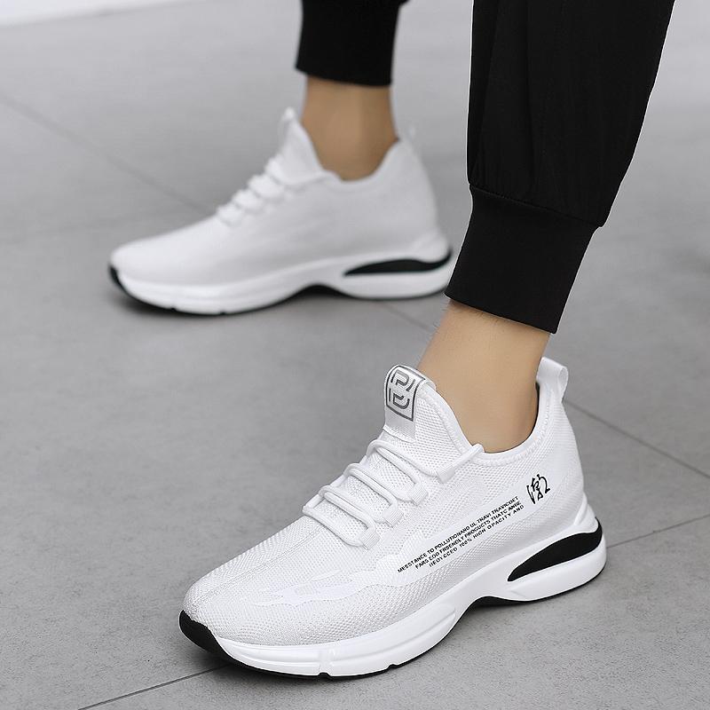 Verão Masculino 6cm Aumento de Altura Malha Sapatos Casuais Leves Confortáveis Respiráveis Antiderrapantes Resistentes ao Desgaste Tênis com Elevador