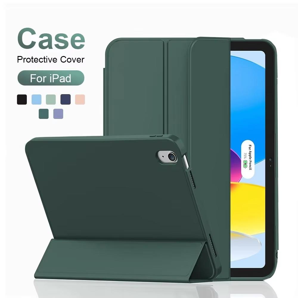 Case for iPad 5th 6th 7th 8th 9th 10th 11th 12th Gen Air 1 2 3 4 5 6 7 Mini 6 7 Trifold Stand Smart Cover and Soft TPU Back