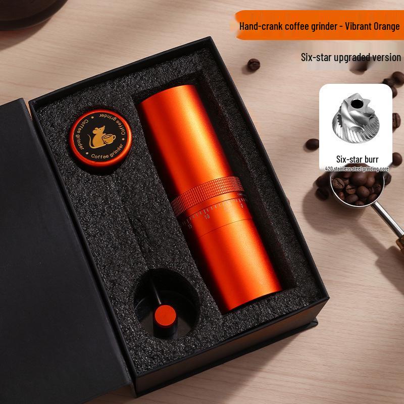 Luxury Conical Burr Hand-Crank Coffee Grinder for Italian Drip Coffee and Hand-Pour Brewing