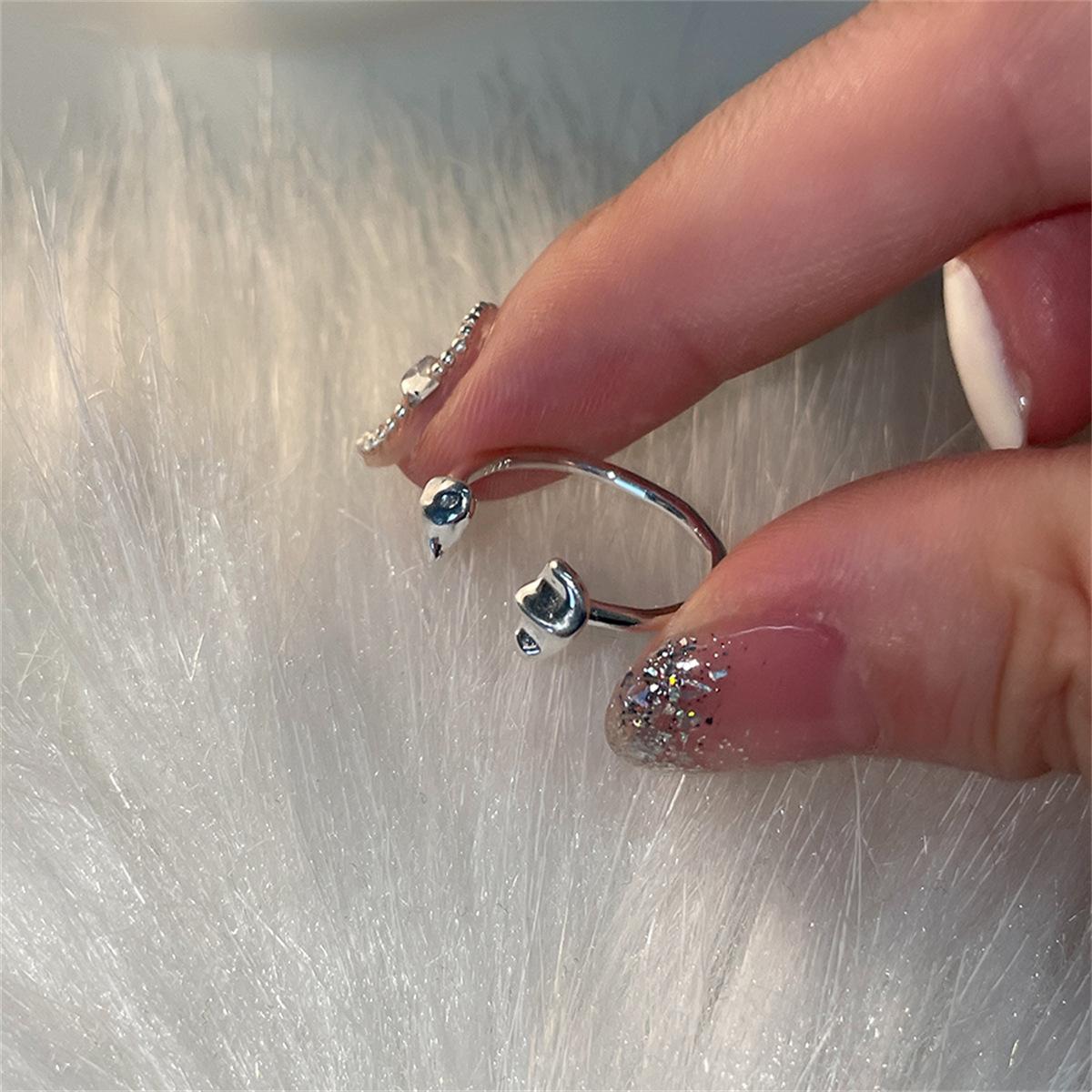 

Кольцо из стерлингового серебра 925 пробы с необычным дизайном не выцветает, стиль ниши классический универсальный высокое чувство открытого кольца для женщин opening adjustable