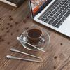 5Inch/12.8cm Coffee Stirrers Spoon,Silver Stainless Steel 304# Coffee Stir Sticks,Round Solid Handle Cocktail Beverage Iced Tea Stirring Stick,Drink