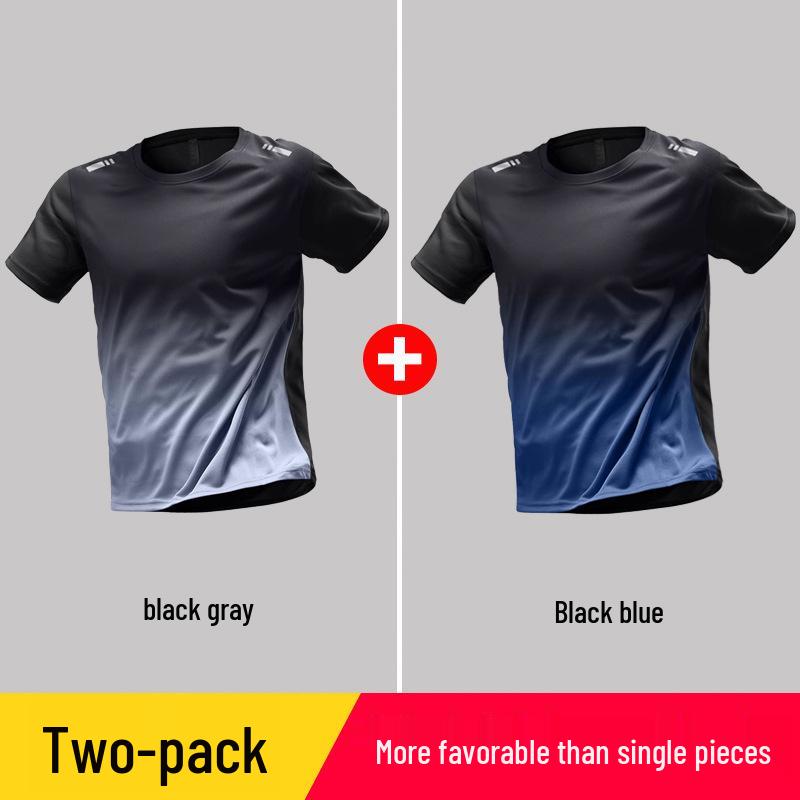 Herren Schnelltrocknendes Eisseiden Sportset: Atmungsaktives, lockeres, kurzärmeliges Lauf-/Fitness-Outfit für den Sommer.