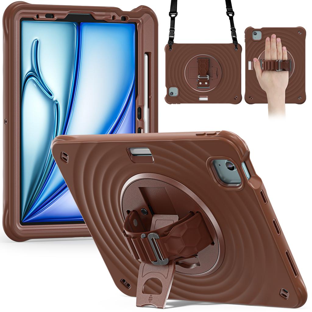 For iPad Air 11 (2025)/(2024)/Air (2022)/(2020)/Pro 11 (2022)/(2021)/(2020)/(2018) Case Kickstand with Shoulder Strap