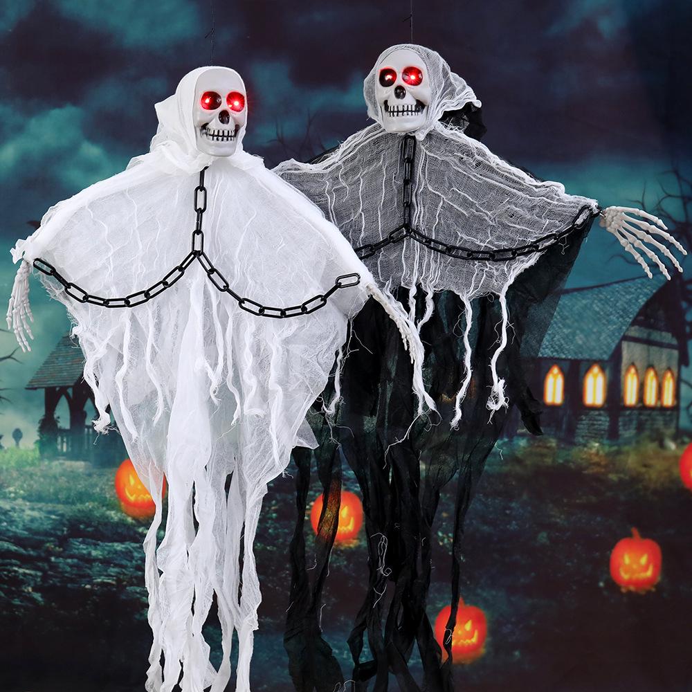Halloween Hanging Skeleton Ghost Gauze Ornament for Outdoor Decoration
