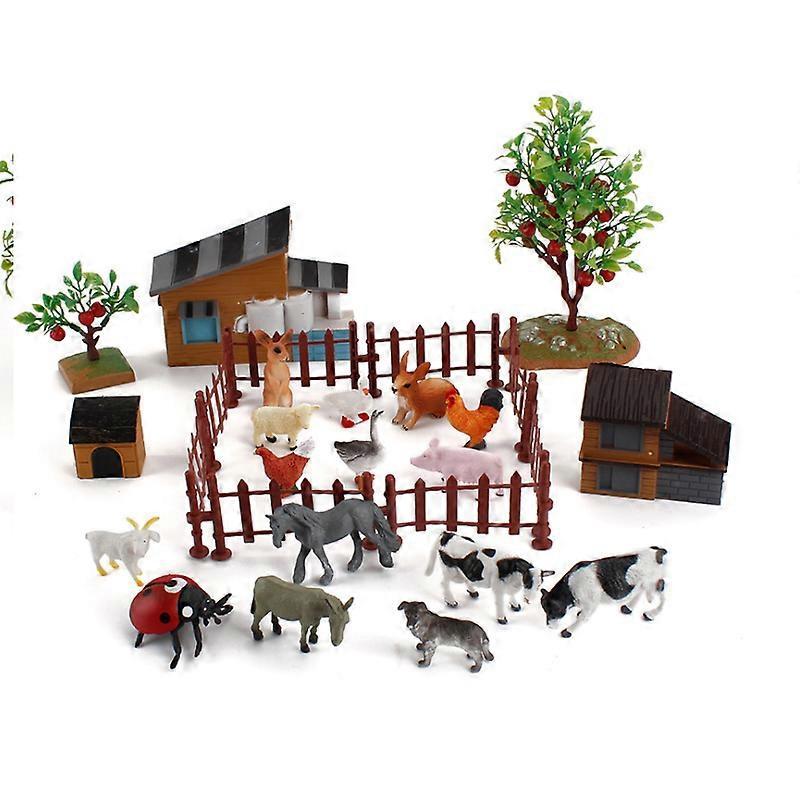 Rabbit Trap Intellectual Toy Farm Sandbox Animal Model Toy Miniature Sandbox Farm Scene Decorative Toy Set