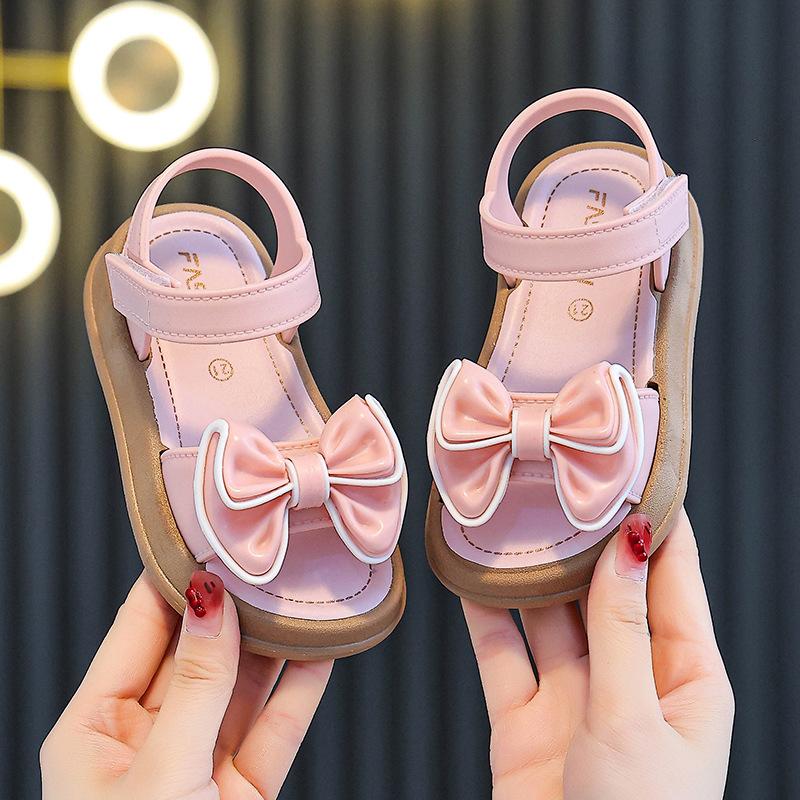 Kinder Prinzessin Sandalen Neu Sommer Rutschfeste Weiche Sohle Mädchen Große Kinder Schleife Mädchenschuhe Baby Strandsandalen