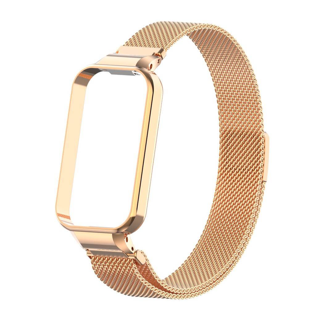 Xiaomi Smart Band 9 Active İçin Milan Kordon Metal Koruyucu Kılıf Tampon Manyetik Halka Bileklik Redmi band 3Watch İçin
