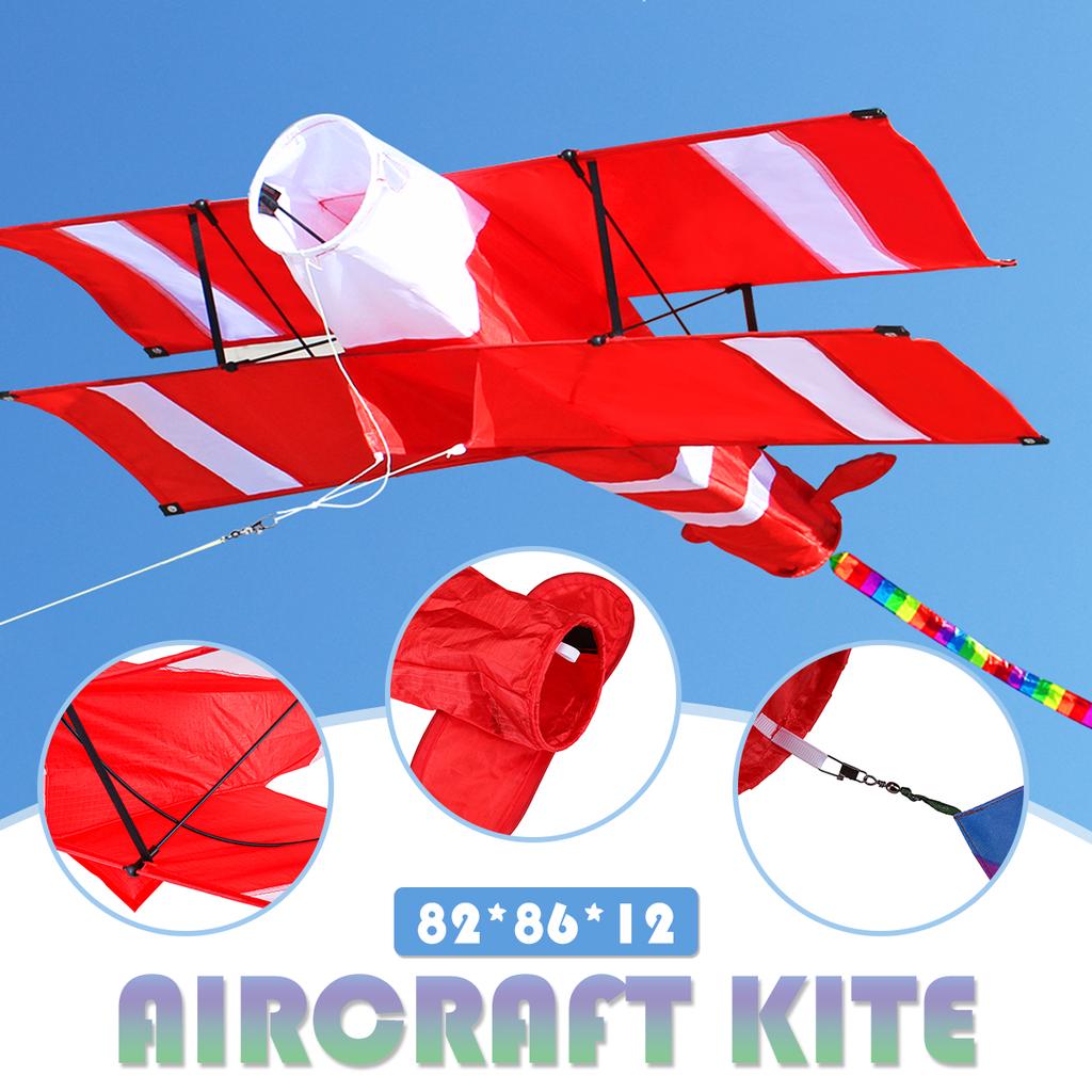 Colorful 3D Aircraft Kite With Handle and Line Good Flying Gift