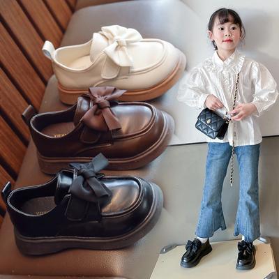 Neu Mädchen Leder Schuhe Frühling Bogen Bequemen Weichen sohlen Einzelnen Schuhe