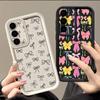 Husă de telefon cu imprimeu fundițe Pentru Samsung S26 S25 Ultra S24 S23 S22 Plus S21 FE A54 A15 A35 A55 A16 A36 A56 A17 A27 A37 A57 Bumper rezistent la șocuri Husă moale