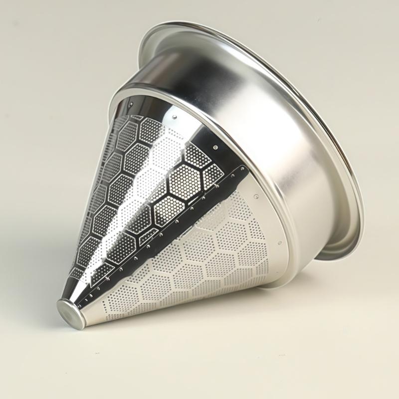 Portable Pourover Coffee Filter Funnel with Double Layer Screen for Travel Office Home Use Stable Base Prevent Spill