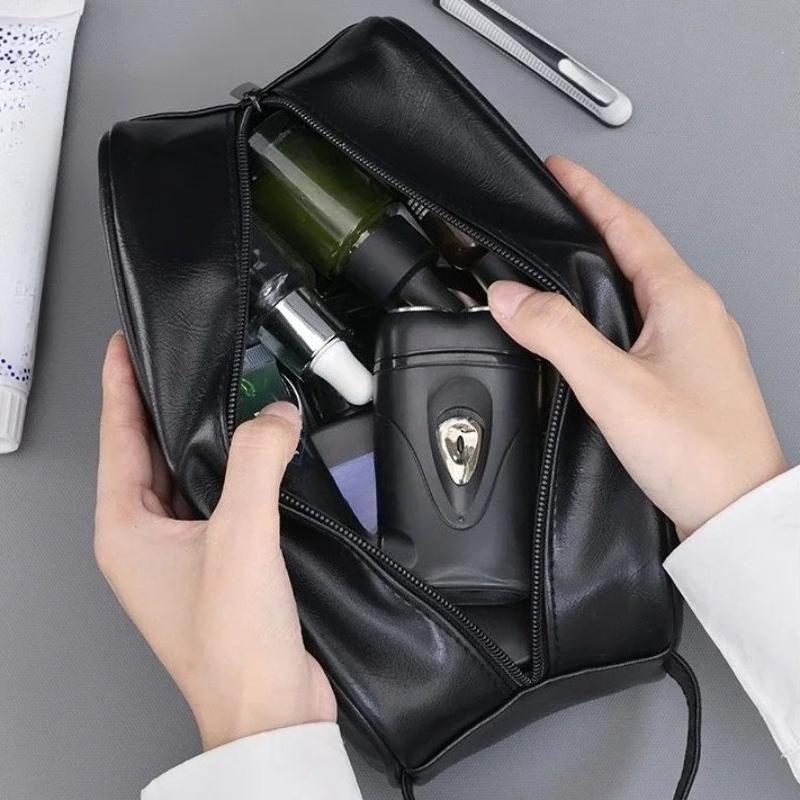 Neceser de PU para Mujer Hombre Portátil Esenciales de Viaje Bolsas de Maquillaje Impermeable Bolsa Colgante Organizador de Lavado Cosmético Bolsa con Particiones Bolsa para Cuidado de la Piel