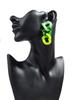Fashion Green Geometric Acrylic Earrings Set for Women Heart Shaped Resin Earring Pack Party  Jewelry