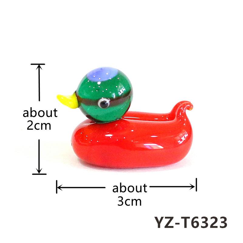 Colorful Cute Glass Duck Mini Figurine Craft Ornament Easter Animal Tiny Statues Home Table Micro Fairy Garden Decor Accessories