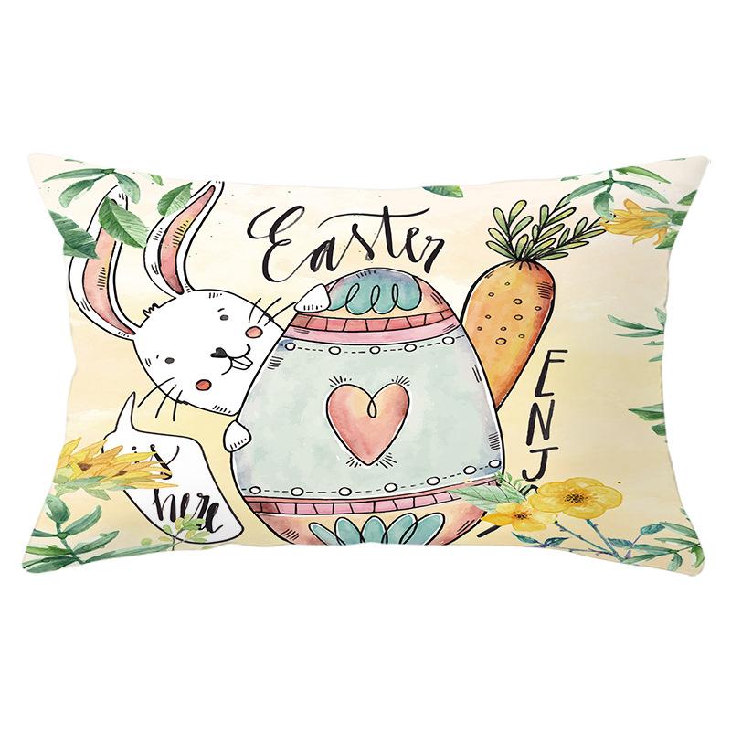 Easter Lumbar  Pillowcase Decorative Sofa Cushion Case Bed Pillow Cover Home Decor Car Cushion Cover Rabbit Pillow Case 30*50cm