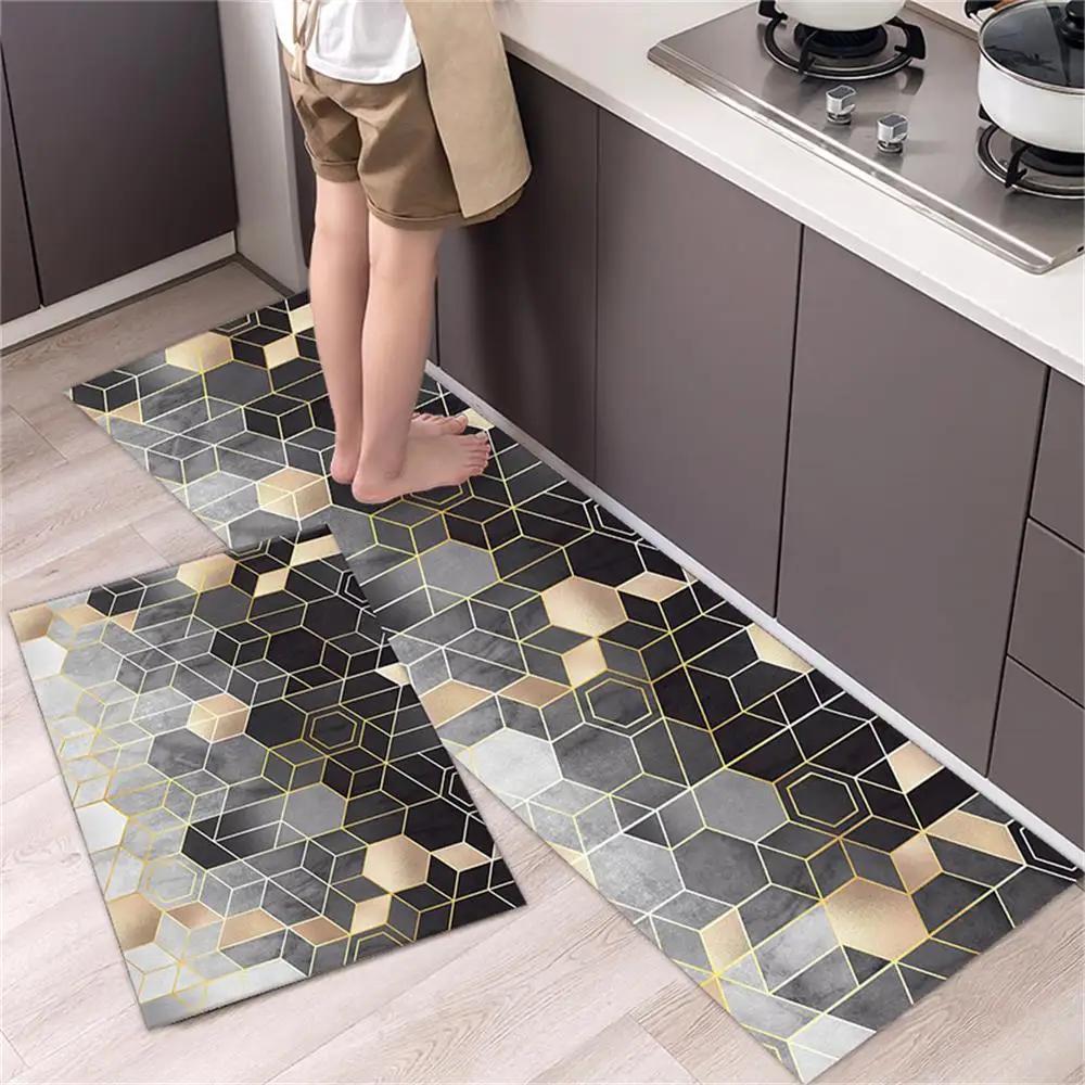Kitchen Floor Mat Bedroom Living Room Long Bedside Hallway Hallway Soft Washable Carpet Non-slip Bathroom Entrance Doormat Tapis