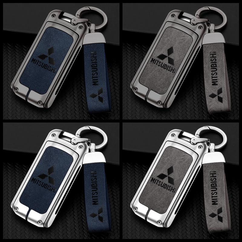 Auto Zinklegierung Schlüssel Etui Tasche Metall Schlüsselhülle für Mitsubishi Outlander Pajero Lancer EX Evolution X Ralliart Asx L200 Triton Colt