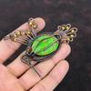 Copper Green Turquoise Pendant Copper Wire Wrapped Pendant Handmade Gemstone Jewelry Bird Design Pendant Gift For Her Antique Copper Jewelry
