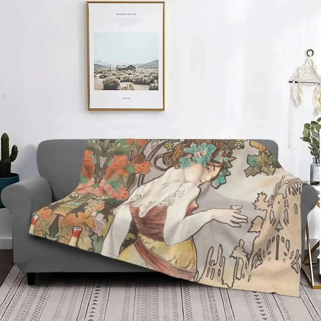 Renaissance Art Painting Blanket Medieval Vintage European Aesthetic Warm Comfortable Flannel Throw Blanket Art Women Blankets