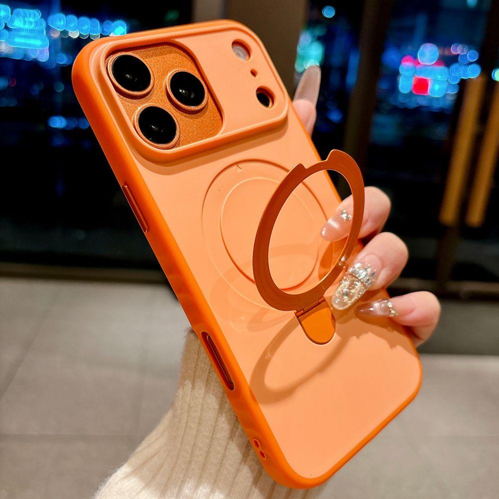 For Magsafe 17 ProMax Case PC TPU Magnetic Stand Holder Bracket Case for iPhone 16 15 14 13 17 Pro Max 16 Plus Hard Armor Cover